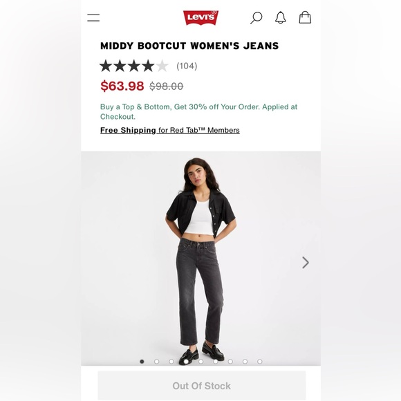 Levi black middy bootcut jeans 👖 - Picture 2 of 7